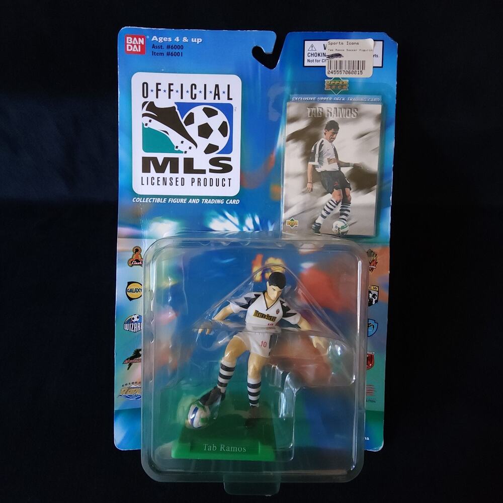 Vintage Bandai 1996 TAB RAMOS MLS Soccer Action Figure Card NY NJ Metrostars NEW